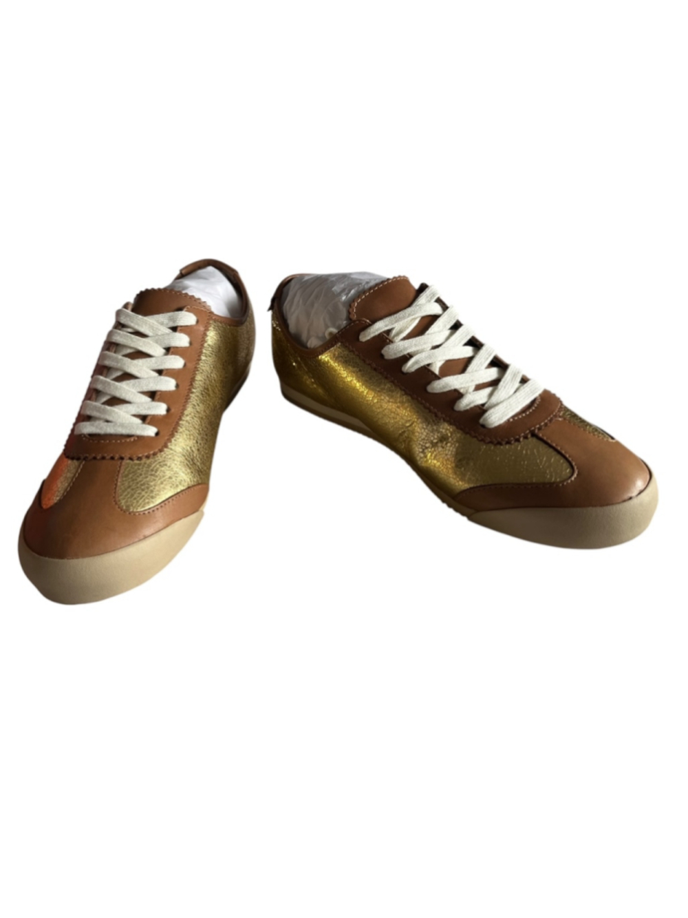 Women's Tory Burch GOLD Sneakers NWT LEATHER - Picture 7 of 9